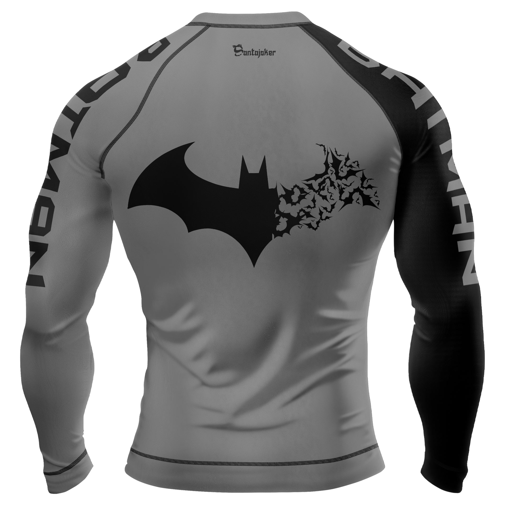 Grey Dark Knight Wing Men's Long Sleeve Rash Guard