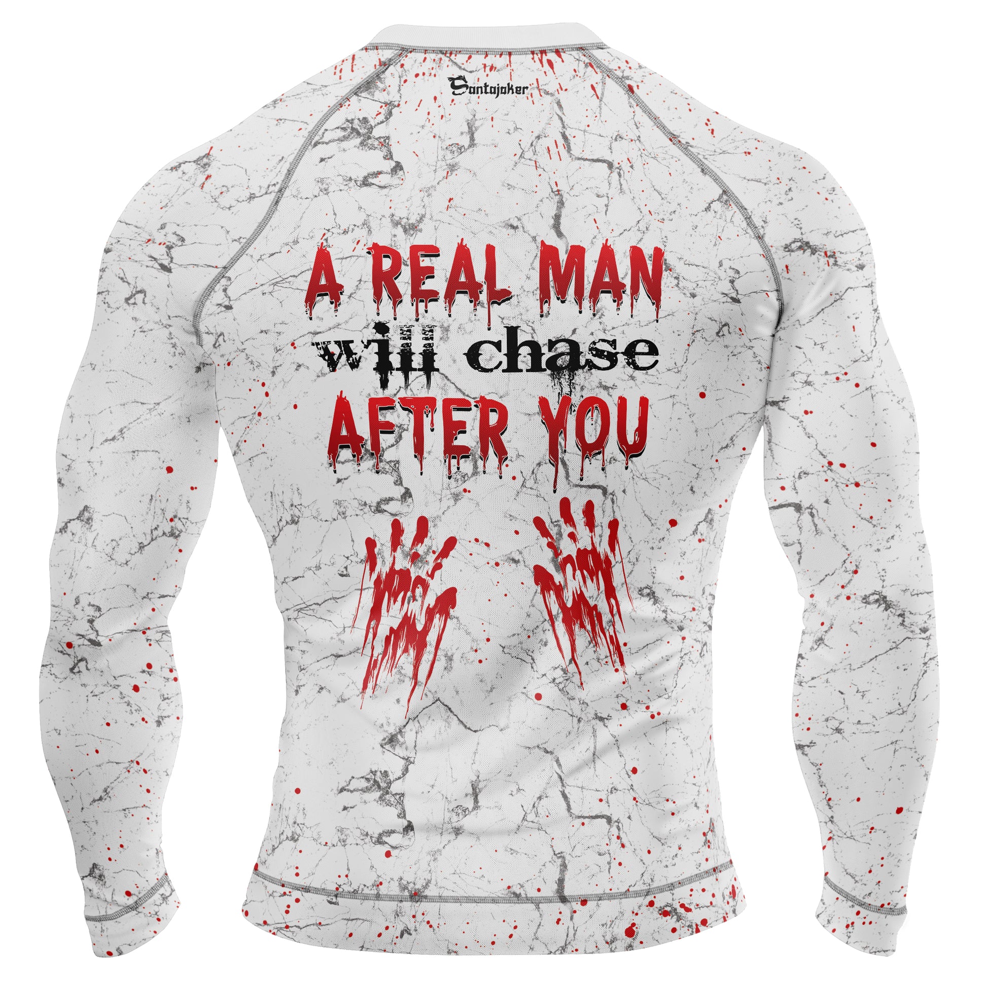 Michael Myers A Real Man Will Chase After You Men's Long Sleeve Rash Guard