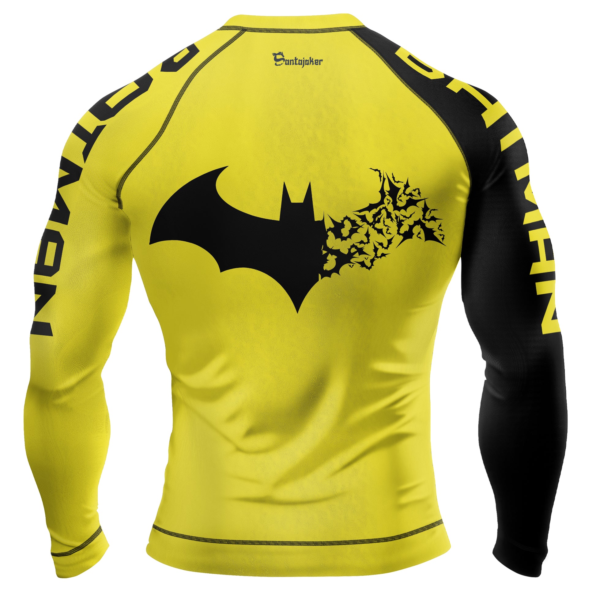 Yellow Dark Knight Wing Men's Long Sleeve Rash Guard