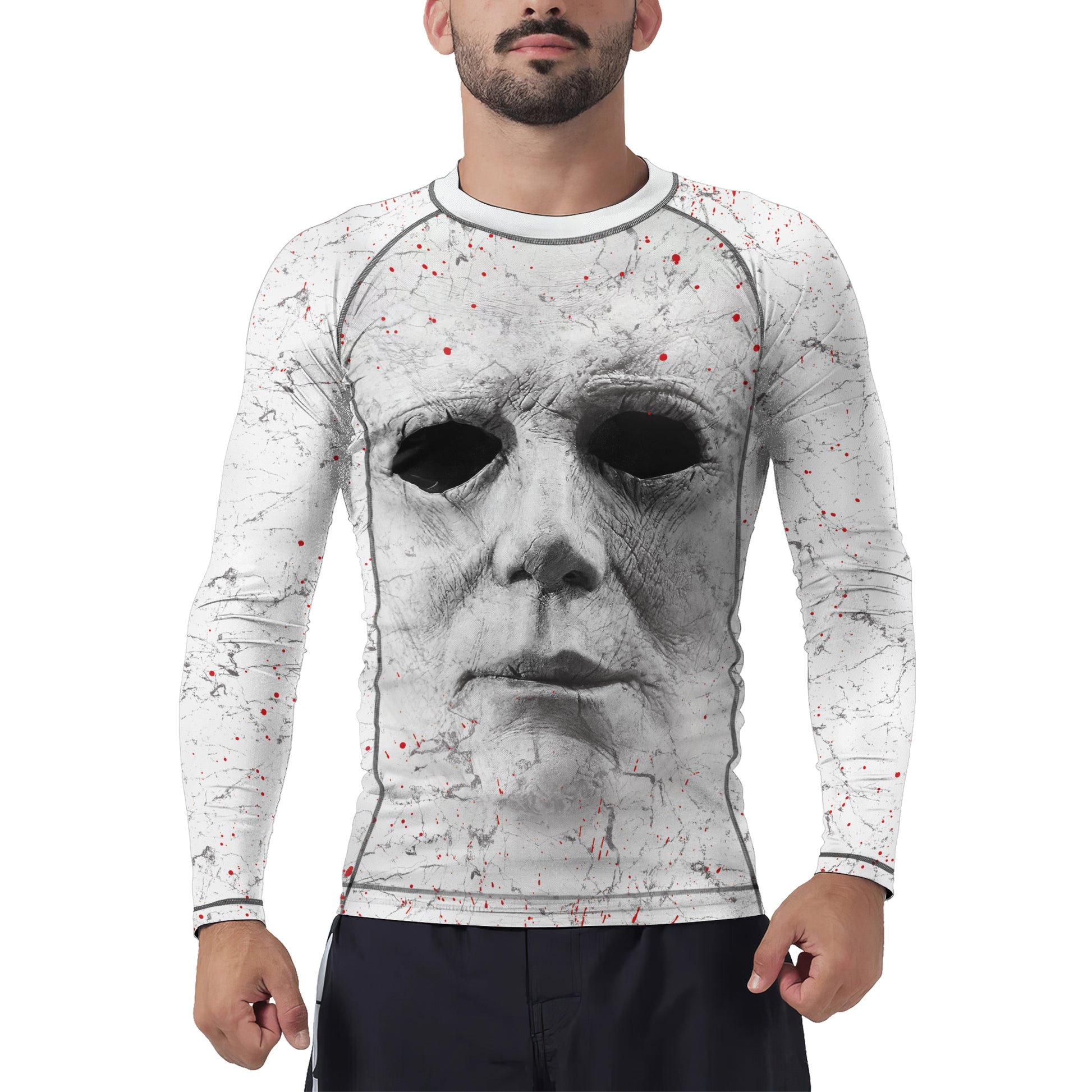 Michael Myers A Real Man Will Chase After You Men's Long Sleeve Rash Guard