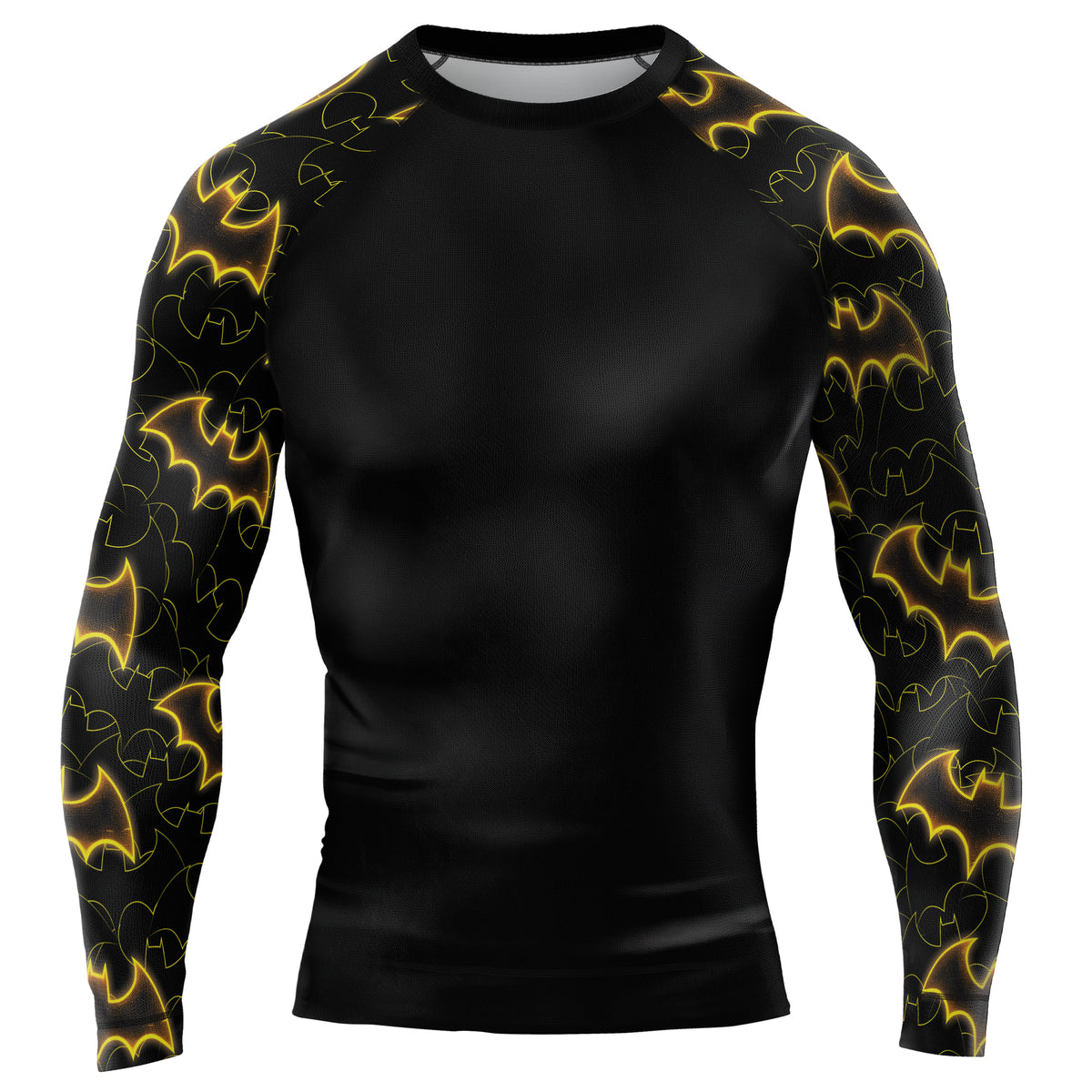 Golden Shadow Bat Men's Long Sleeve Rash Guard