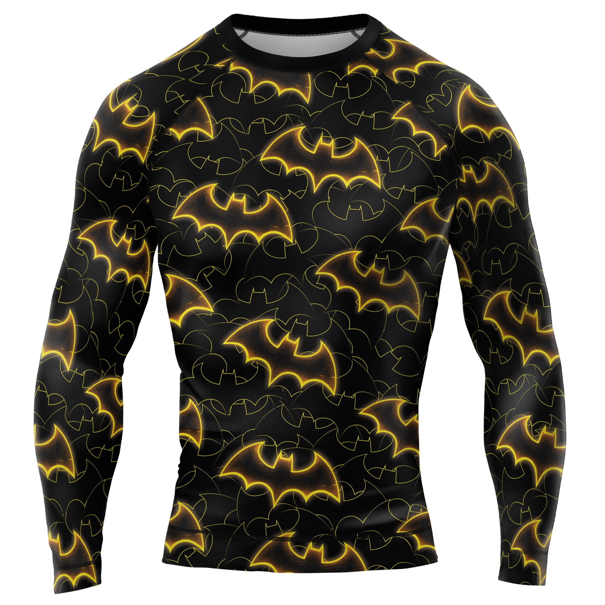 Golden Shadow Bat Men's Long Sleeve Rash Guard