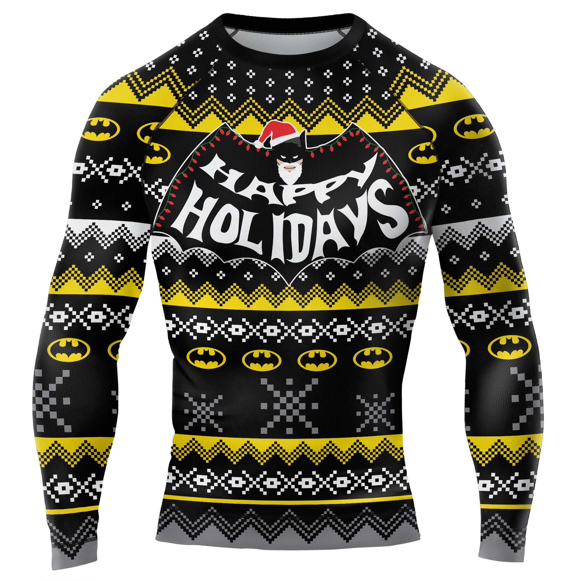 Happy Holidays Men's Long Sleeve Rash Guard