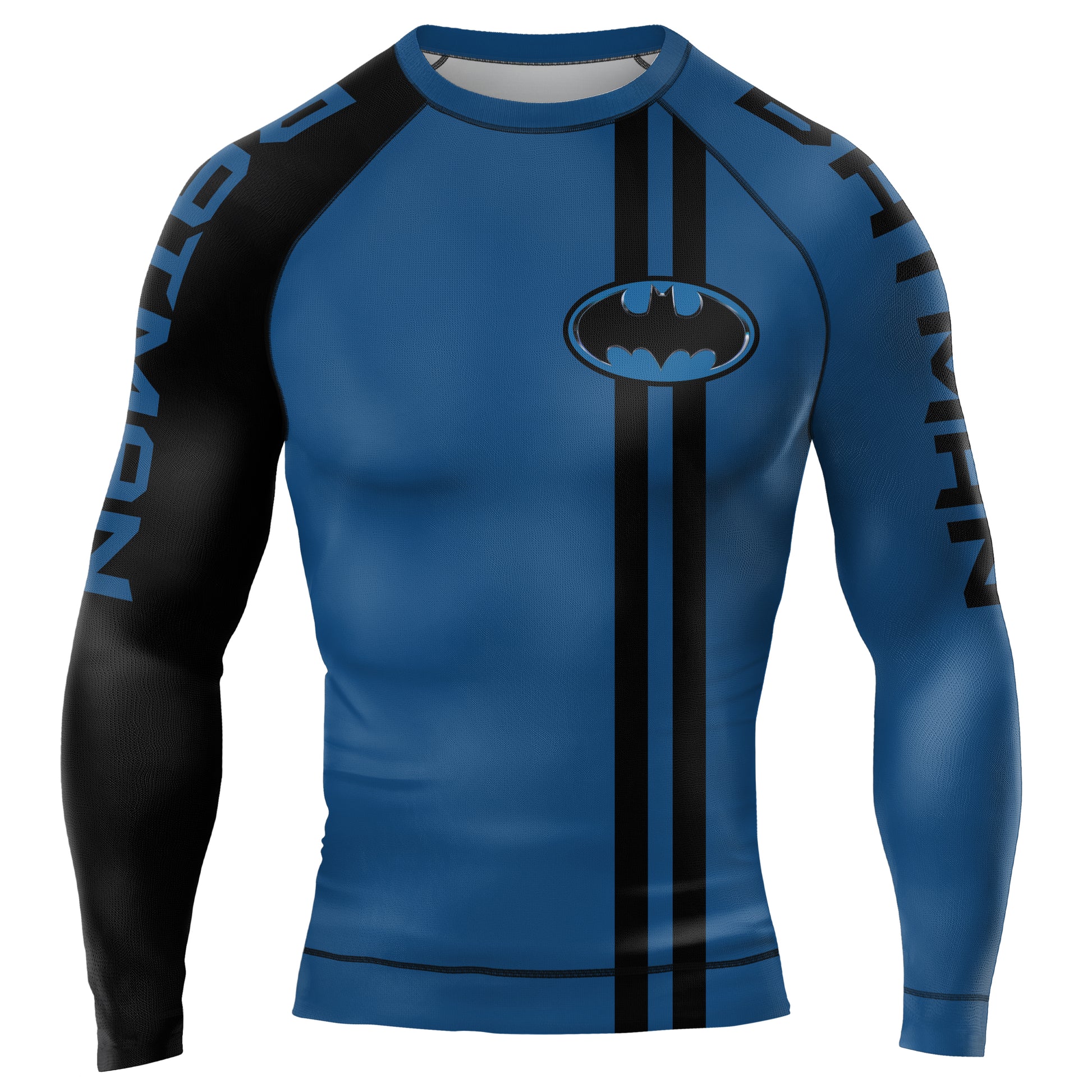 Blue Dark Knight Wing Men's Long Sleeve Rash Guard