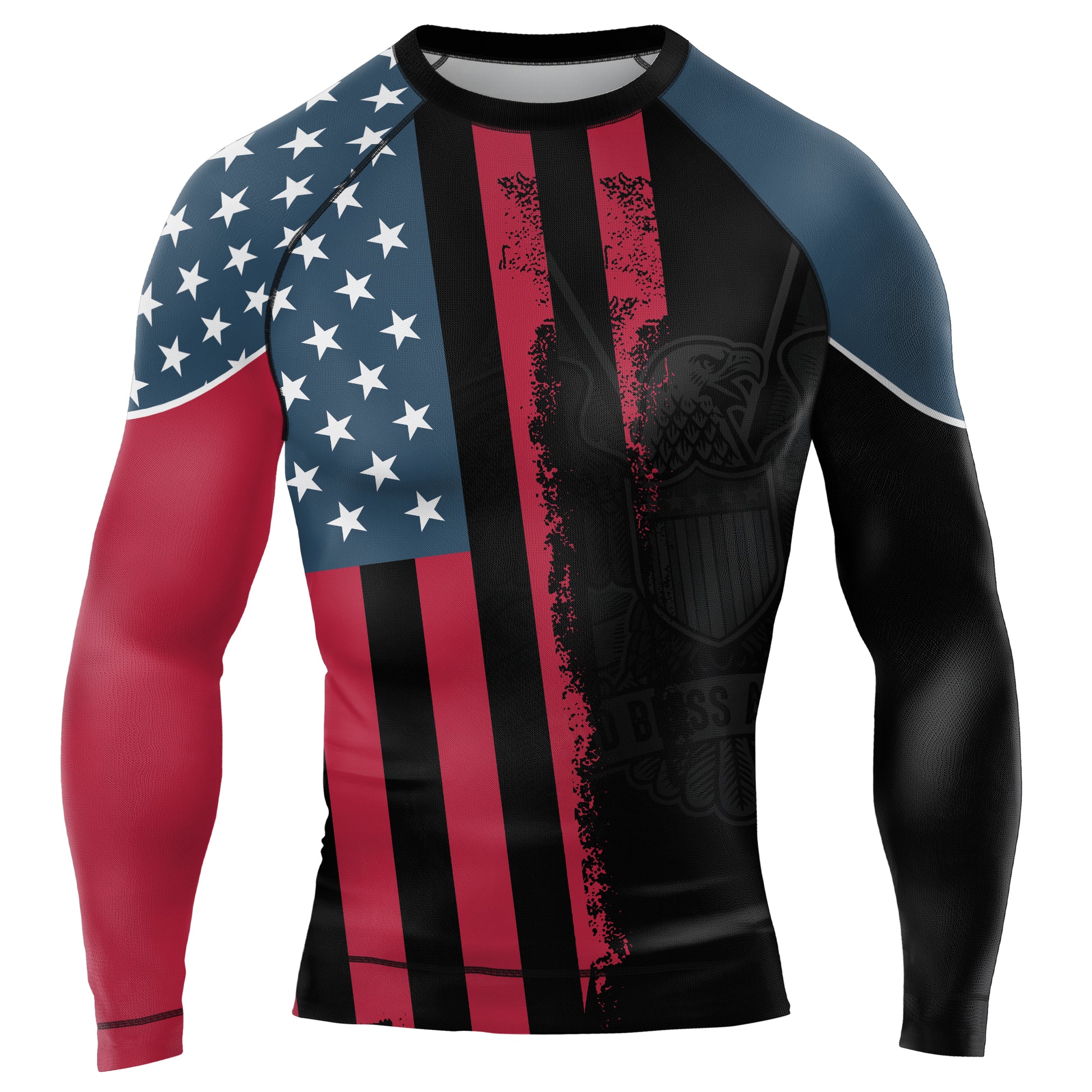 God Bless America Men's Long Sleeve Rash Guard | Patriotic Rash Guard