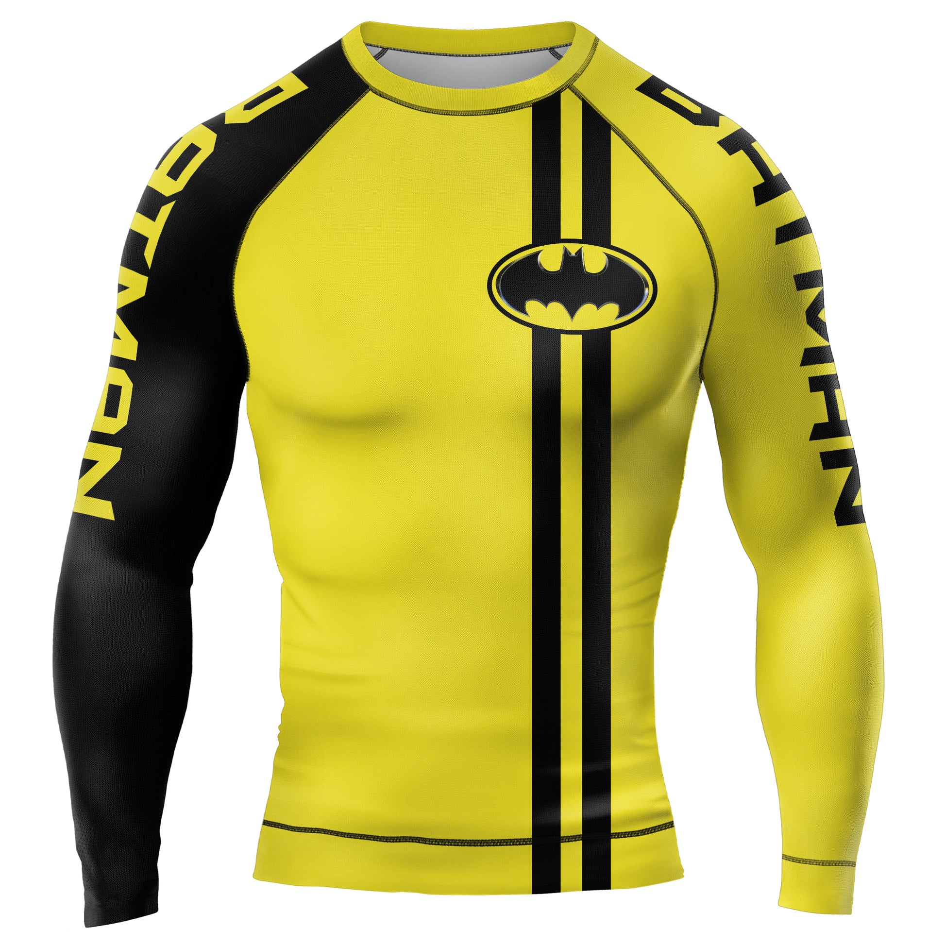 Yellow Dark Knight Wing Men's Long Sleeve Rash Guard