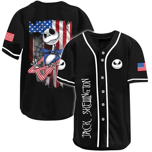 Jack Skellington United States Flag Baseball Jersey