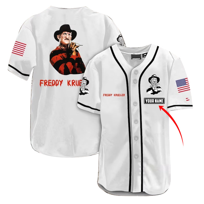 Personalized Freddy Krueger American Flag Baseball Jersey