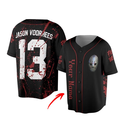 Personalized Jason Voorhees Mask Baseball Jersey