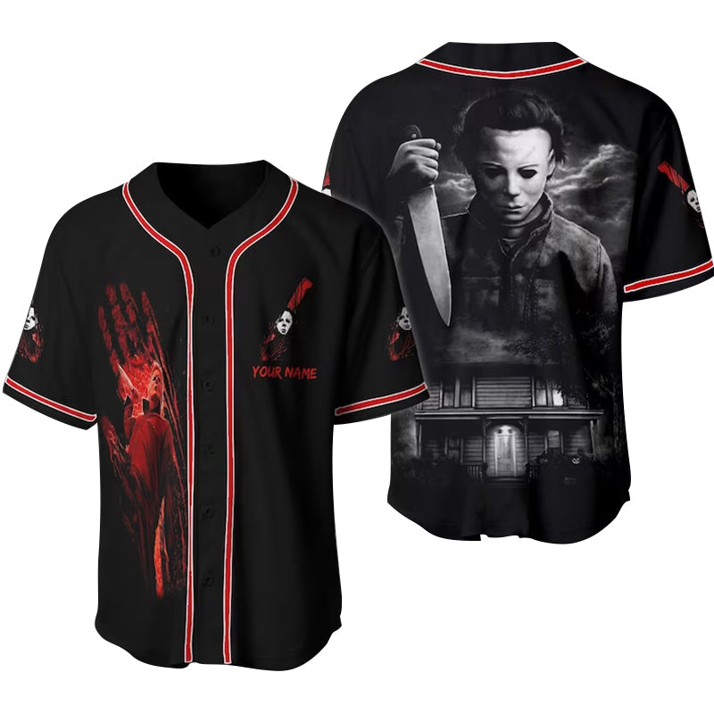 Personalized Michael Myers Halloween House Baseball Jersey