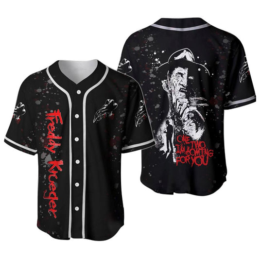 Freddy Krueger One Two I'm Coming For You Baseball Jersey