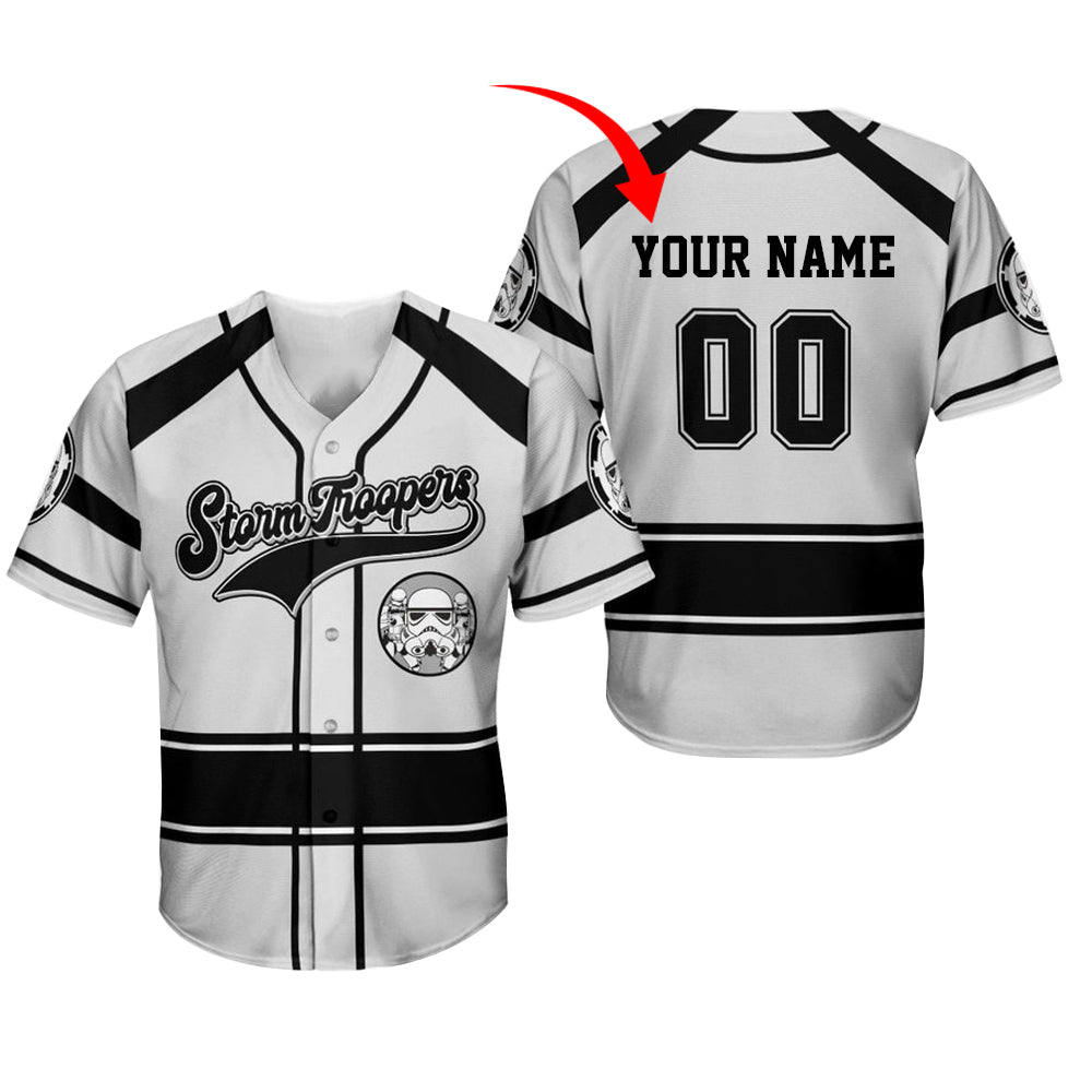 Personalized Stormtrooper Black White Baseball Jersey