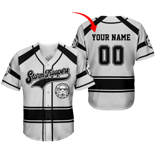 Personalized Stormtrooper Black White Baseball Jersey