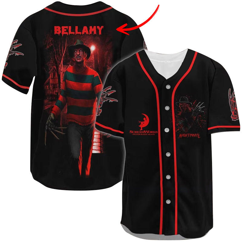Personalized Freddy Krueger Nightmare Baseball Jersey