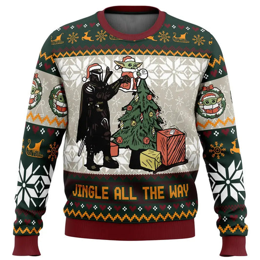 Jingle All The Way Darth Vader And Baby Yoda Ugly Sweater