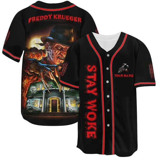 Personalized Freddy Krueger Stay Woke Baseball Jersey