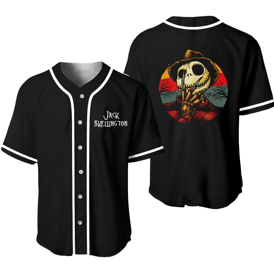 Jack Skellington Darkness Baseball Jersey