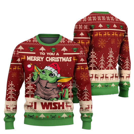 Baby Yoda To You A Merry Christmas Ugly Sweater