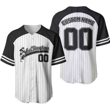 Personalized Jack Skellington Striped Black Baseball Jersey