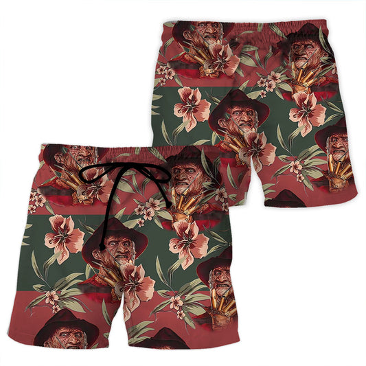 Freddy Krueger Tropical Style Beach Shorts