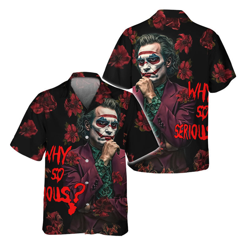 Joker Why So Serious Red Flowers Hawaiian Shirt
