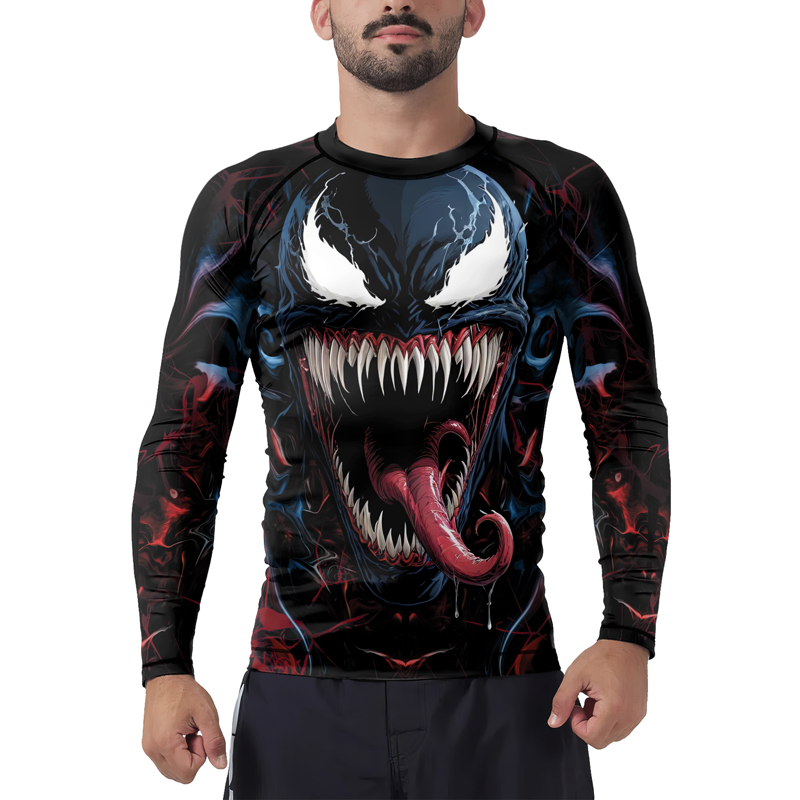 Symbiote Wrath Men's Long Sleeve Rash Guard | Marvel Venom Rash Guard