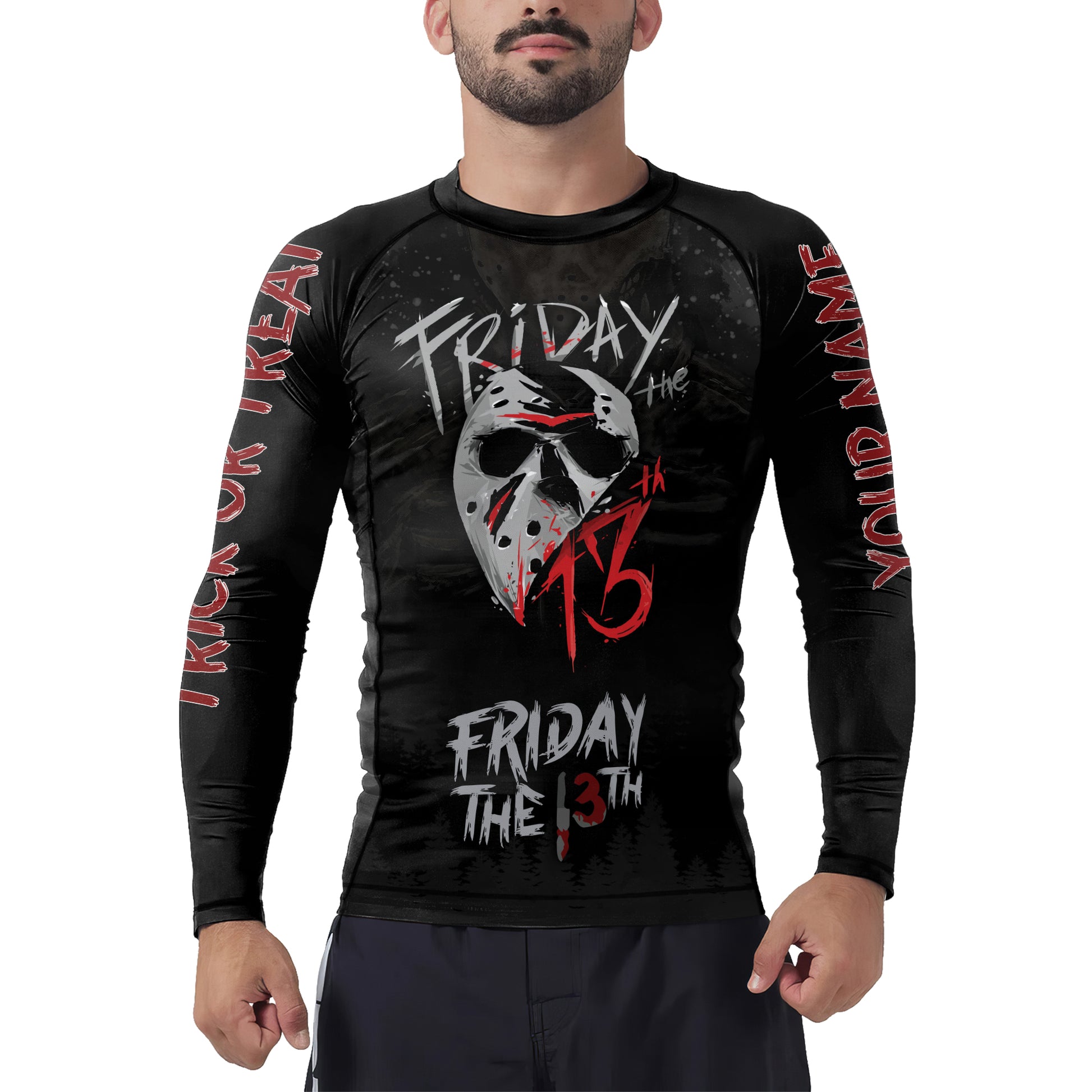 Jason Voorhees Scary Men's Long Sleeve Rash Guard