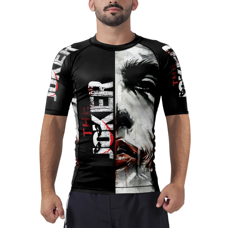 The Joker Face Men's Short Sleeve Rash Guard