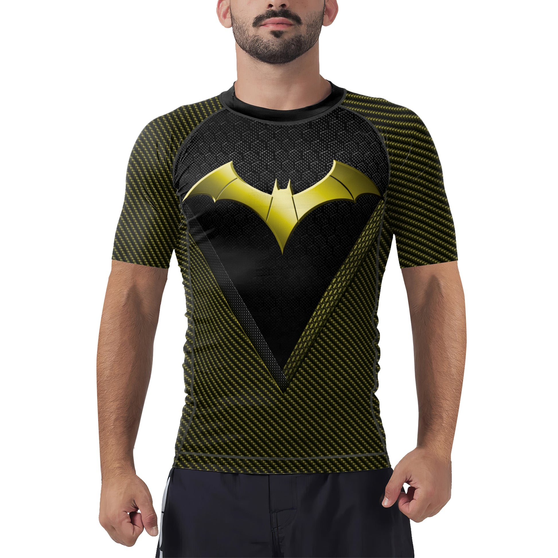 Bronze Bat Wing Men's Short Sleeve Rash Guard