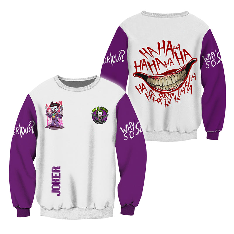 Joker Why So Serious White Purple Sweatshirt