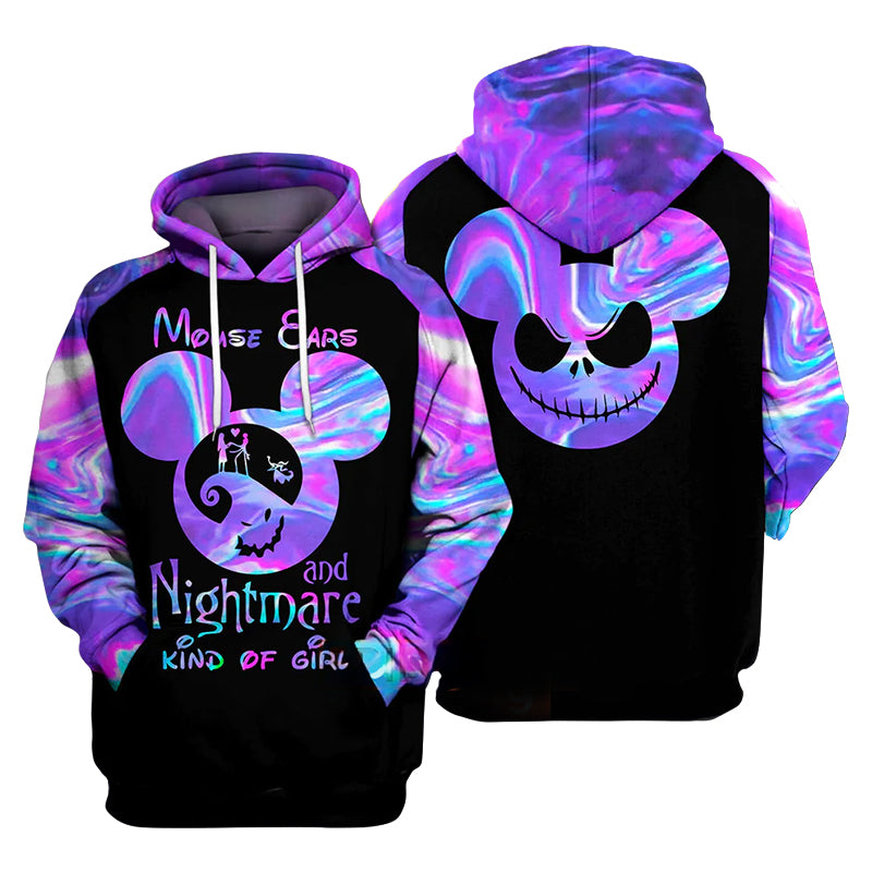 Jack Skellington Mouse Ears And Nightmare Kind Of Girl Hoodie