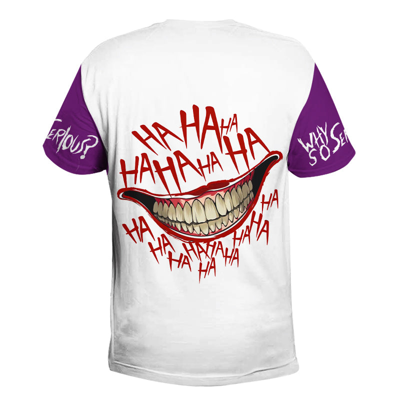 Joker Why So Serious White Purple T-shirt