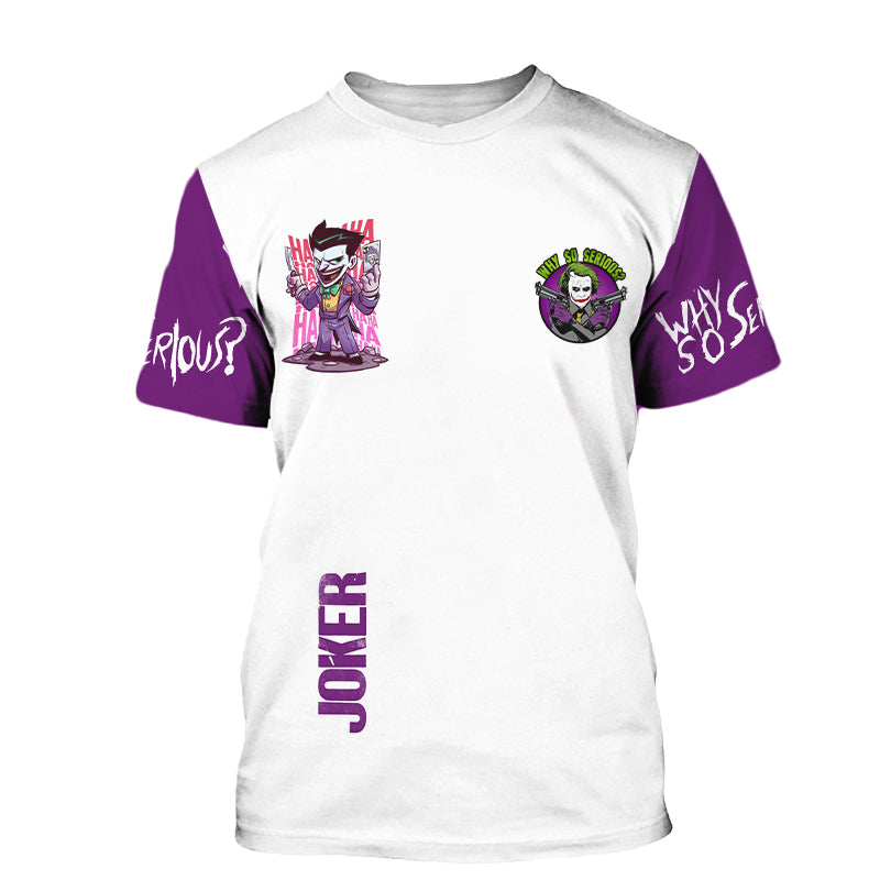 Joker Why So Serious White Purple T-shirt