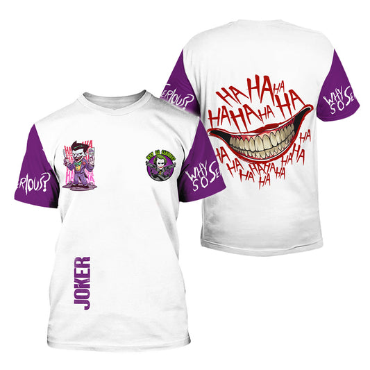 Joker Why So Serious White Purple T-shirt