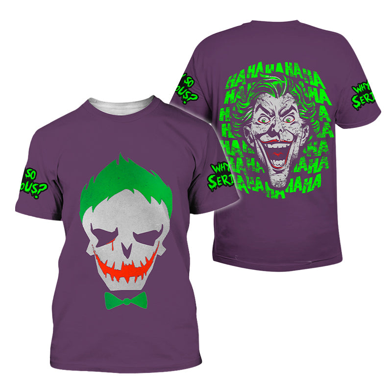 Joker Why So Serious HaHaHa Purple T-shirt