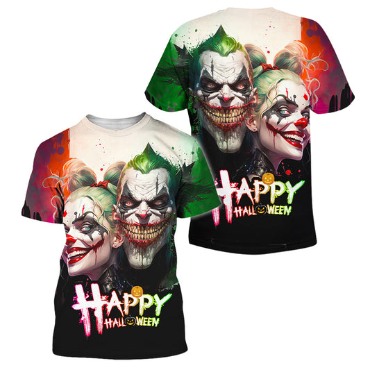 Joker And Harley Quinn Happy Halloween T-shirt