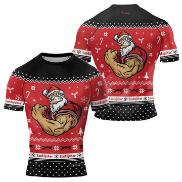 Merry Liftmas Men's Short Sleeve Rash Guard