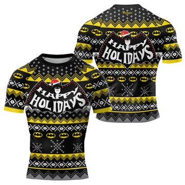 Happy Holidays Men's Short Sleeve Rash Guard