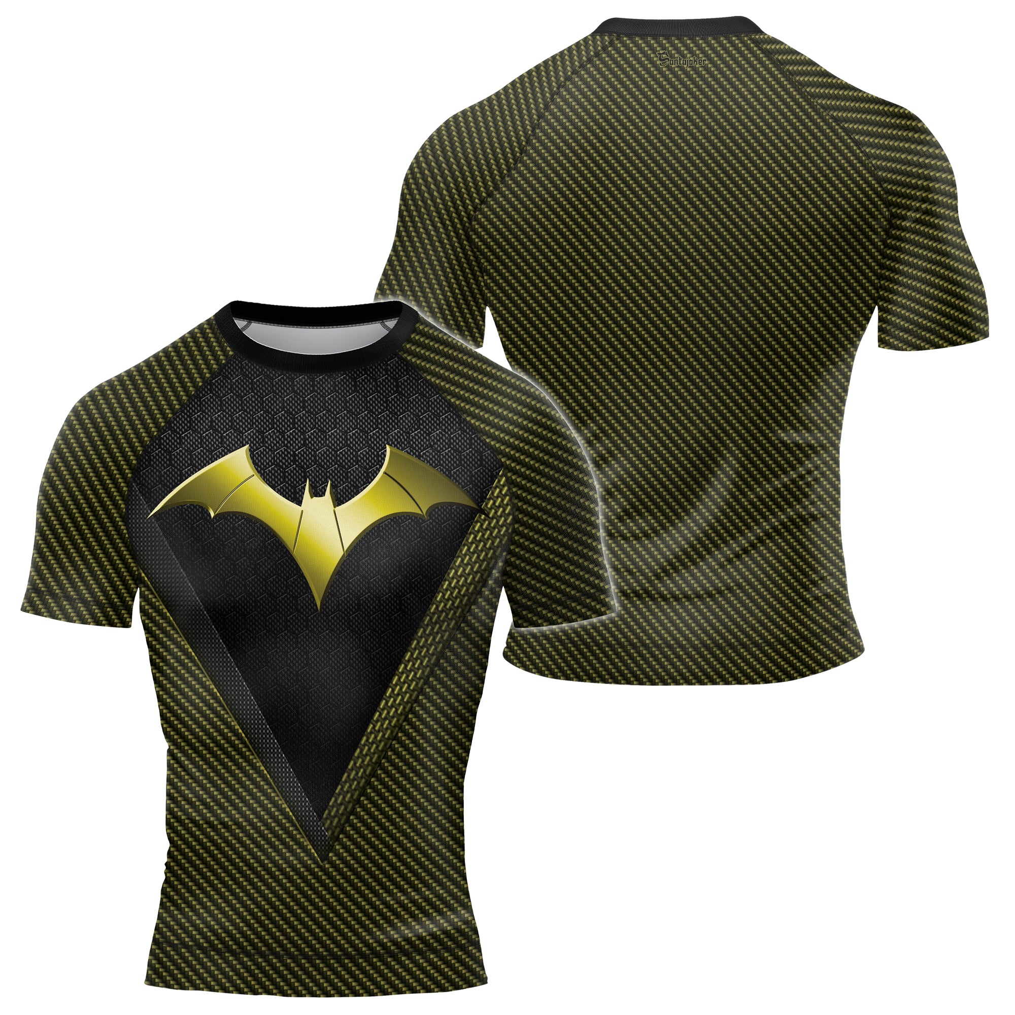 Bronze Bat Wing Men's Short Sleeve Rash Guard