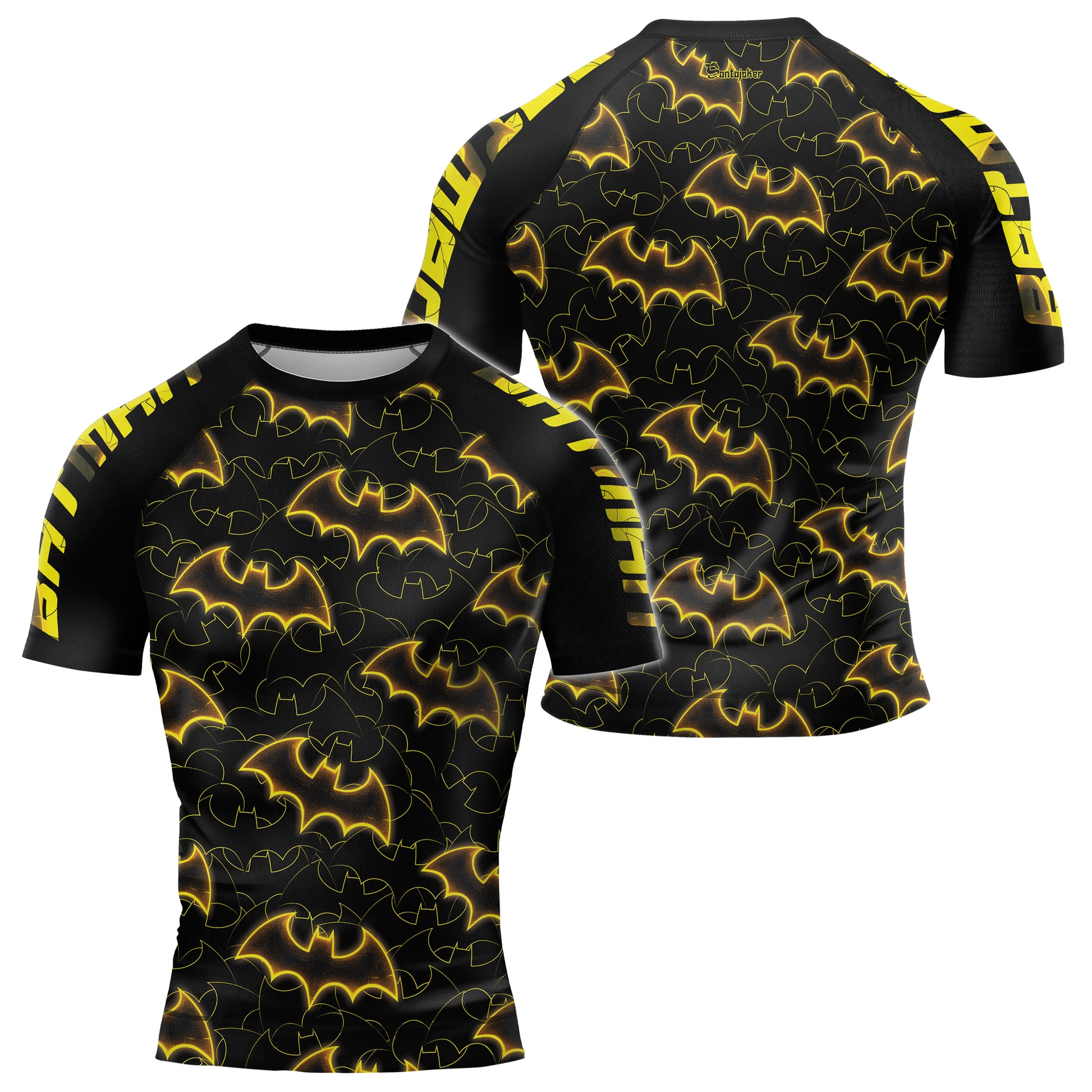 Golden Shadow Bat Men's Short Sleeve Rash Guard