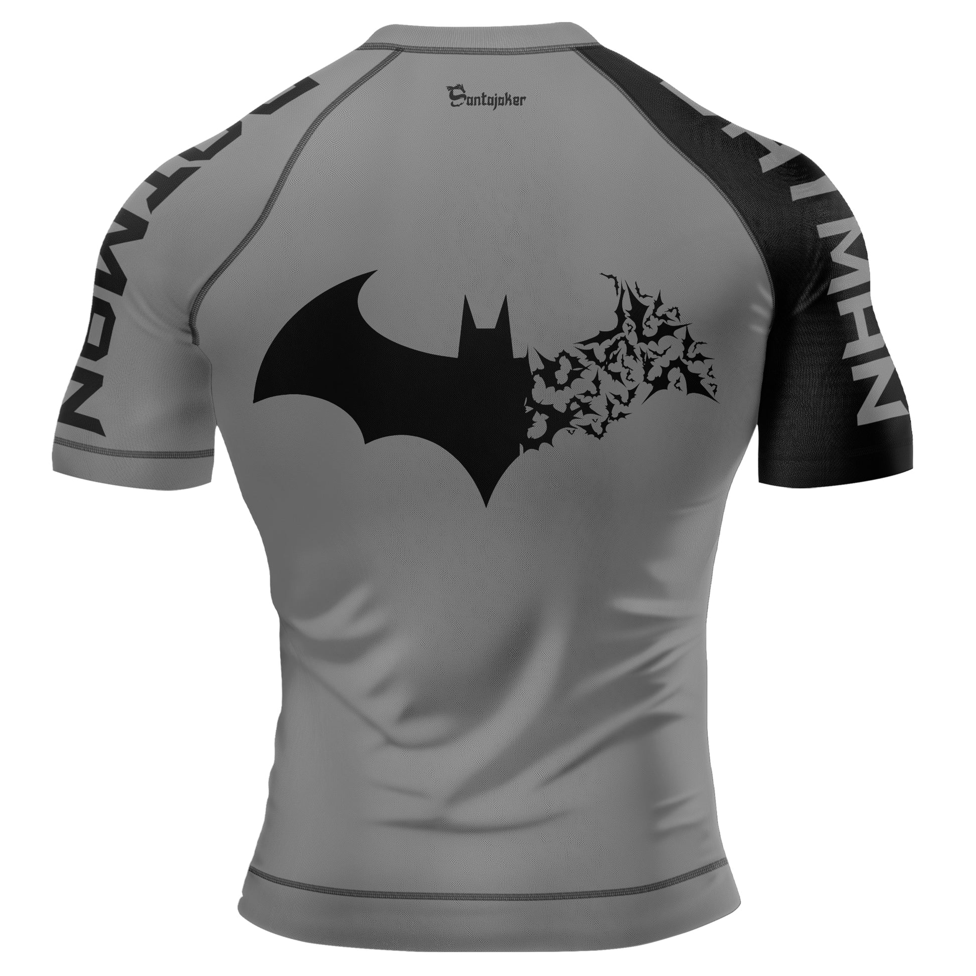 Grey Dark Knight Wing Men's Short Sleeve Rash Guard