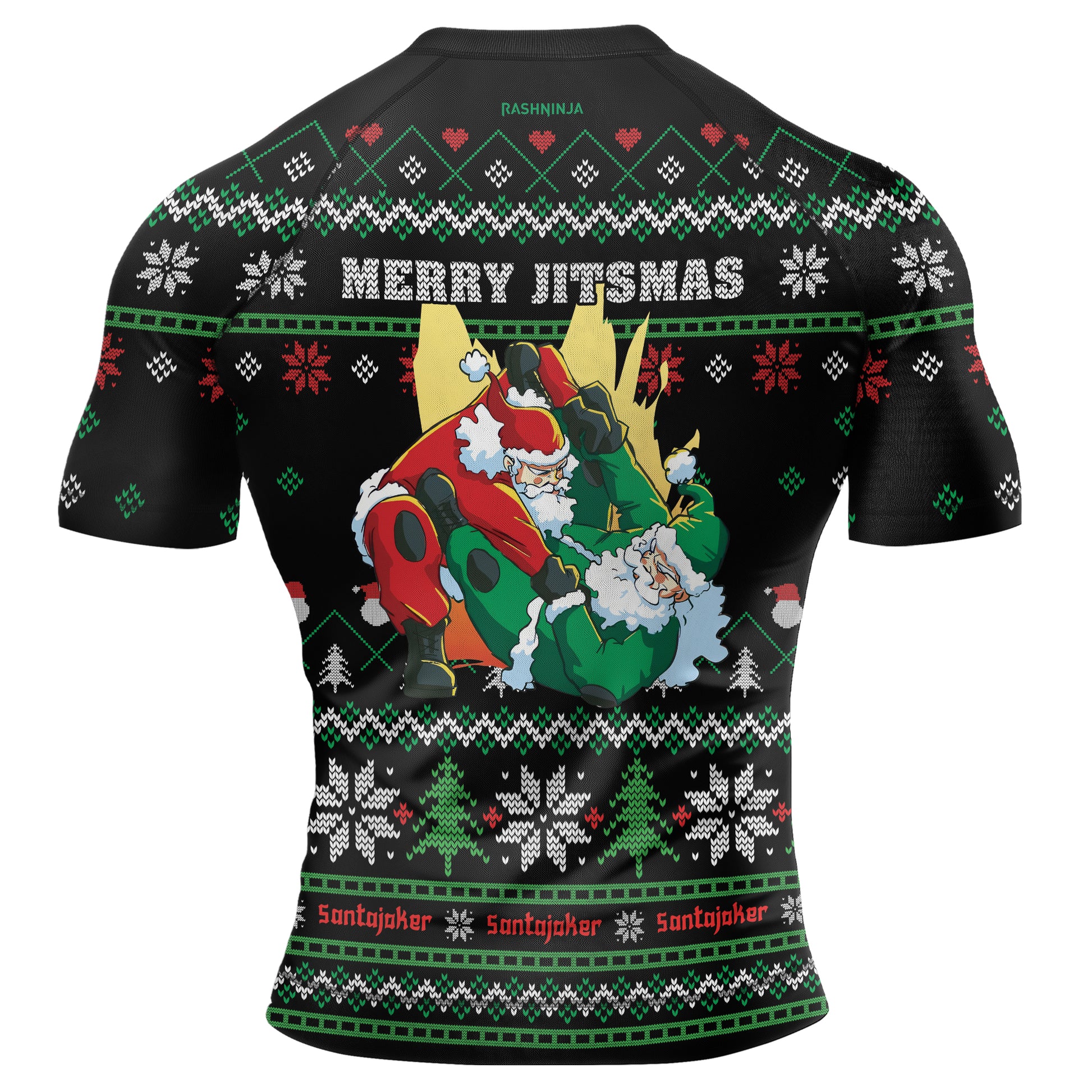 Santa's Jiu-Jitsu Clash Men's Short Sleeve Rash Guard