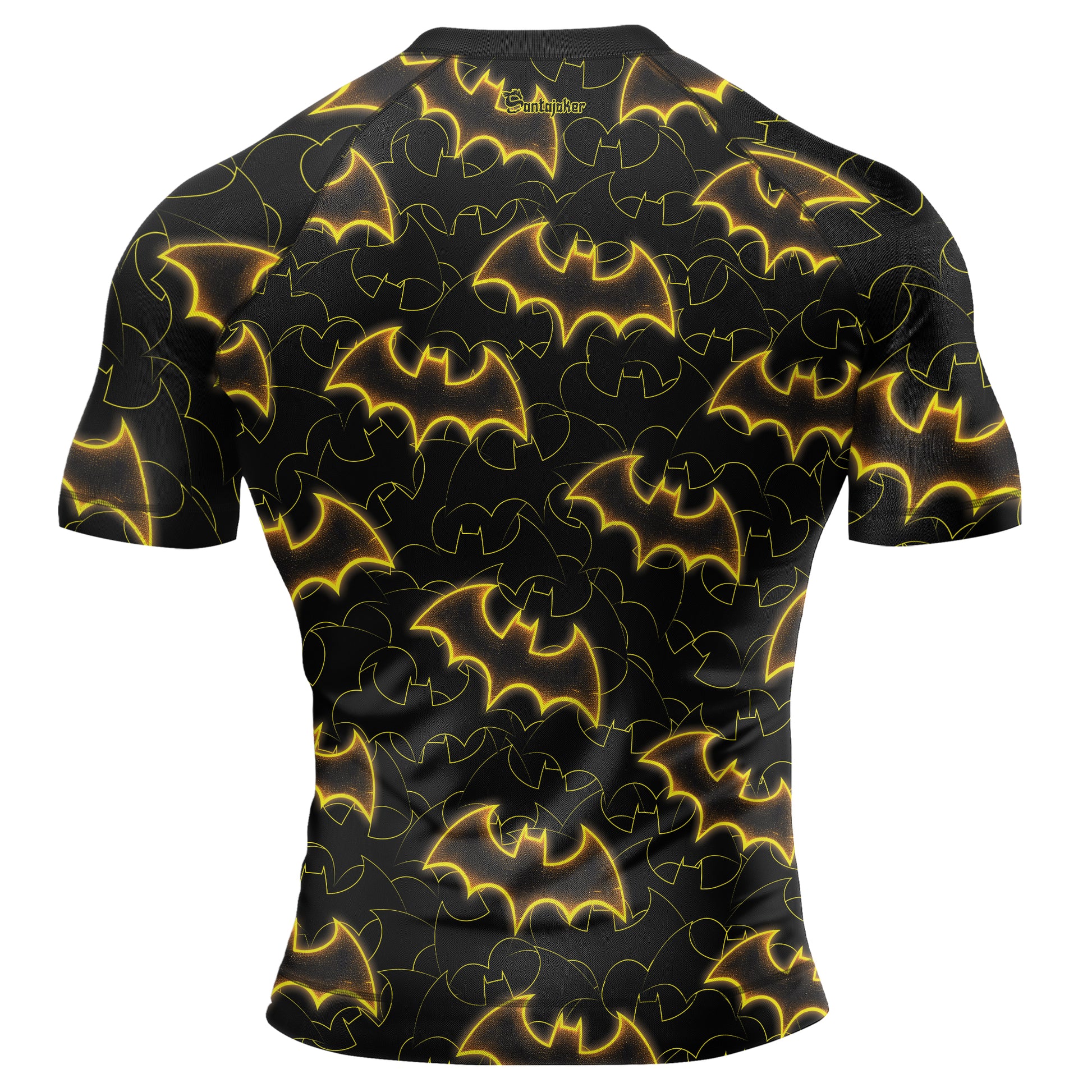 Golden Shadow Bat Men's Short Sleeve Rash Guard