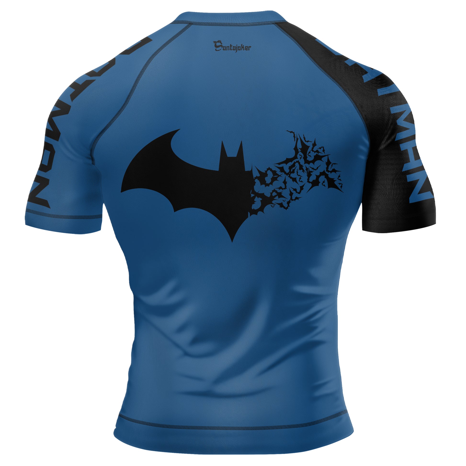 Blue Dark Knight Wing Men's Short Sleeve Rash Guard