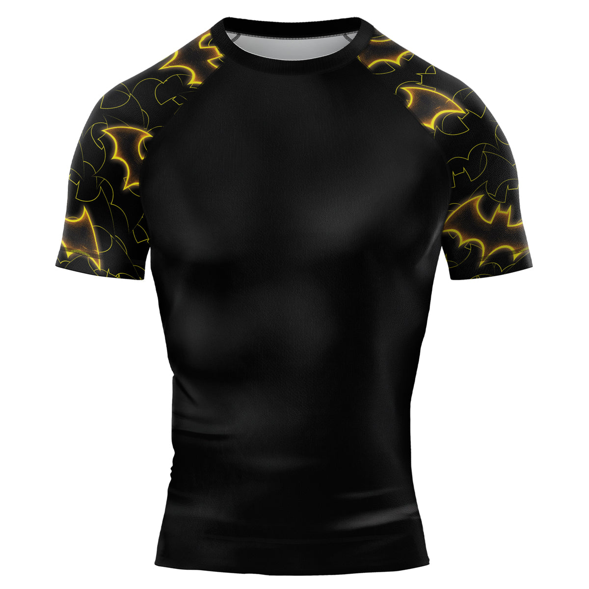 Golden Shadow Bat Men's Short Sleeve Rash Guard