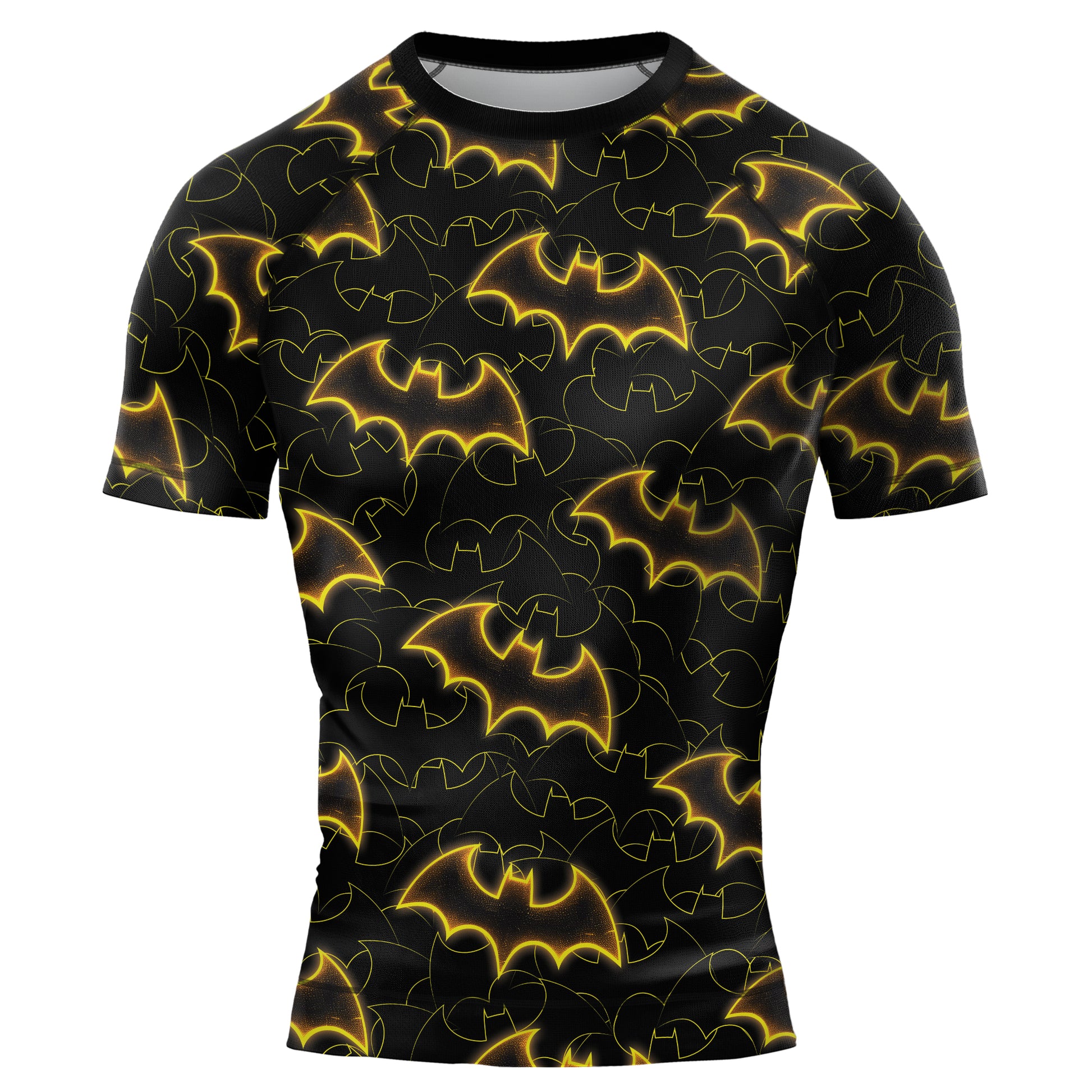 Golden Shadow Bat Men's Short Sleeve Rash Guard