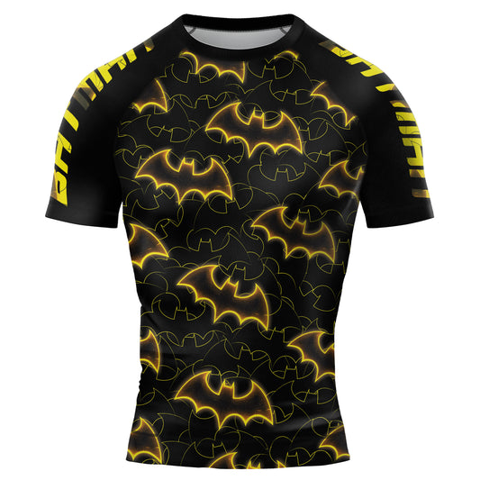 Golden Shadow Bat Men's Short Sleeve Rash Guard