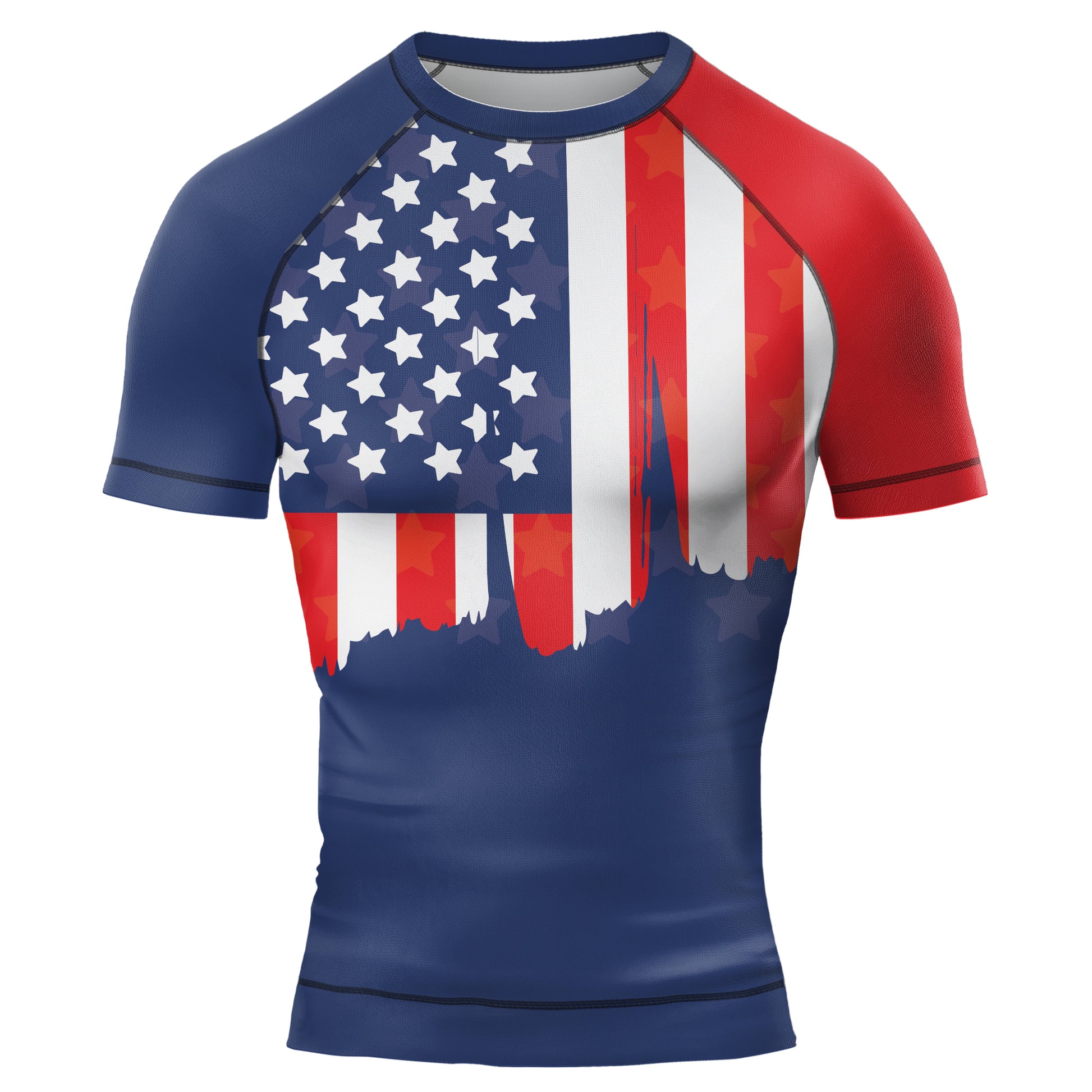 American Flag Men's Short Sleeve Rash Guard | Patriotic Rash Guard