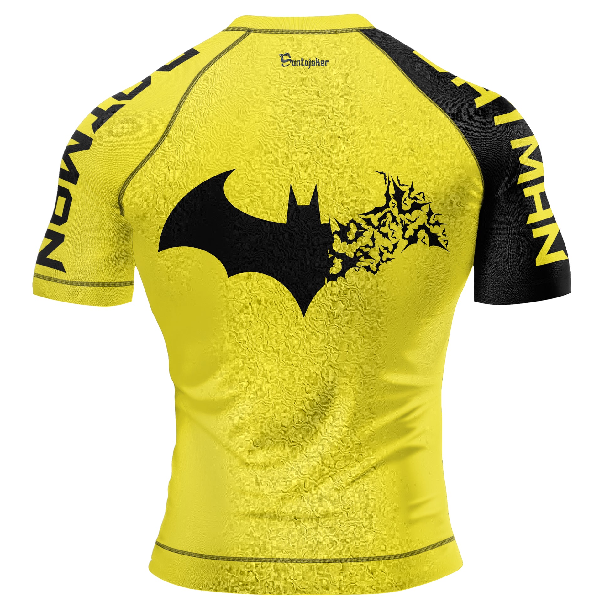 Yellow Dark Knight Wing Men's Short Sleeve Rash Guard