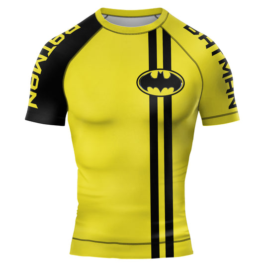 Yellow Dark Knight Wing Men's Short Sleeve Rash Guard